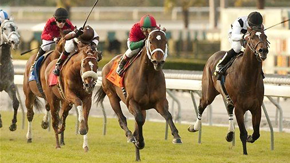 Jeranimo win the 2013 San Gabriel Stakes.