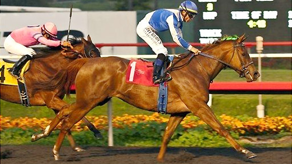 Pure Fun wins the 2012 Hollywood Starlet Stakes.