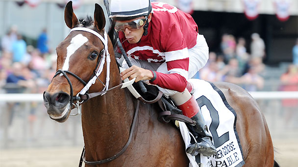 The filly Untapable will face 3-year-old colts in the Haskell Invitational.