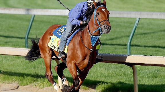 Trainer Rudy Rodriguez works out on Vyjack Friday morning.
