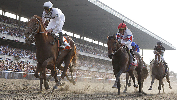 Drosselmeyer, with Mike Smith aboard, captures the 142nd Belmont Stakes