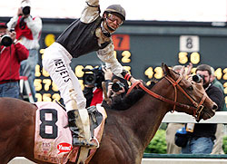 Mine That Bird and Calvin Borel win the 135th Kentucky Derby.