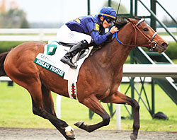 Noble's Promise, Willie Martinez up, wins the grade 1 Dixiana Breeder's Futurity Stakes at Keeneland Racetrack, Lexington, KY 10.10.2009.