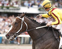 Rachel Alexandra beat all 3-year-old challengers in the Haskell Invitational at Monmouth Park.