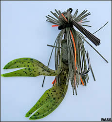 Mike McClelland's seven-sixteenths ounce Jewel Finesse Spider Jig tipped with a Zoom Super Chunk Junior