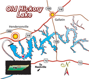 Click for enlarged map of Old Hickory Lake