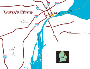 Click for an enlarged map of the Detroit River