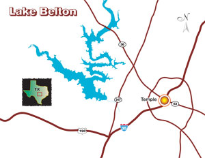Click for enlarged map of Lake Belton
