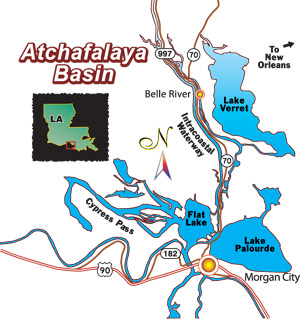 Click for an enlarged map of Atchafalaya Basin.