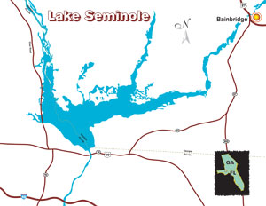 Click for an enlarged map of Lake Seminole