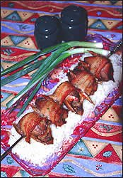 Skewered birds