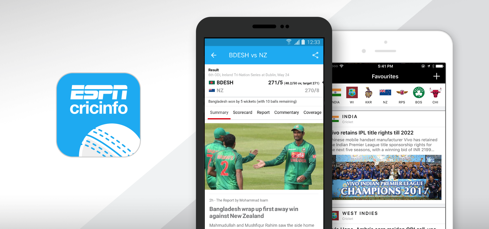 ESPNcricinfo App - Download on Google Play &amp; iOS App Store