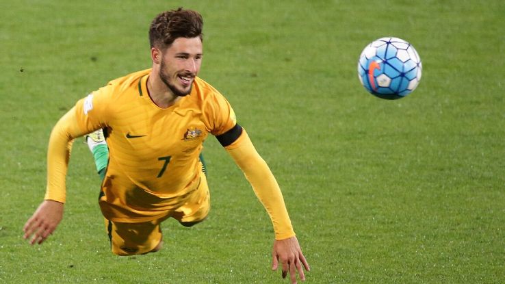 Mathew Leckie opened the scoring for Australia against Iraq.