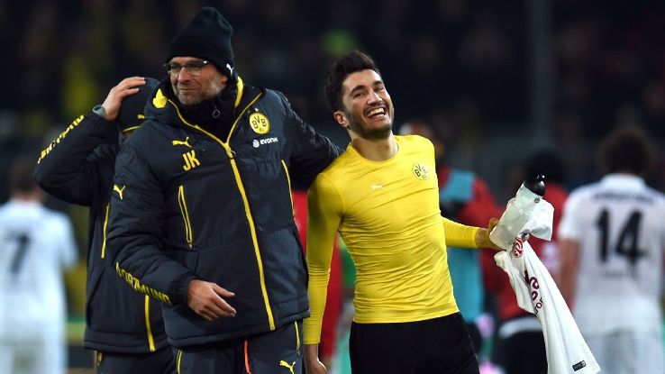 Sahin, right, loved playing for Klopp because of the confidence behind the manager's methods. 'I felt very free on the pitch. I knew I could make mistakes.'