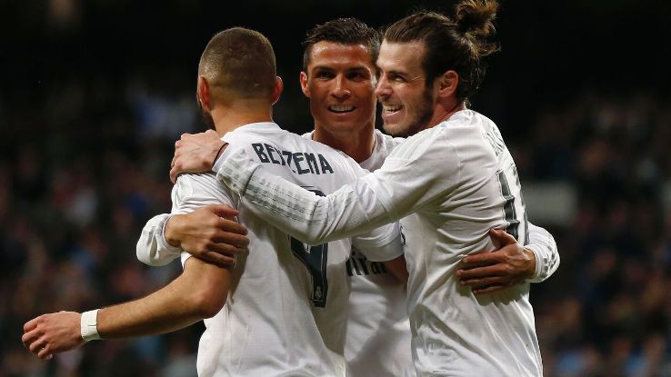Karim Benzema, Cristiano Ronaldo and Gareth Bale