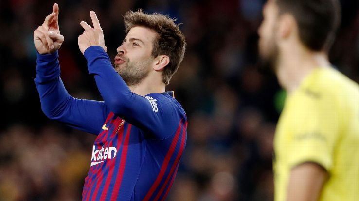 Gerard Pique scored for the second straight game in Barcelona's win over Villarreal.