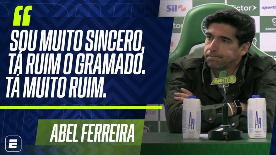 Abel Ferreira detona gramado do Allianz e lamenta: 'Com a quantidade de shows, como é que vai trocar?'