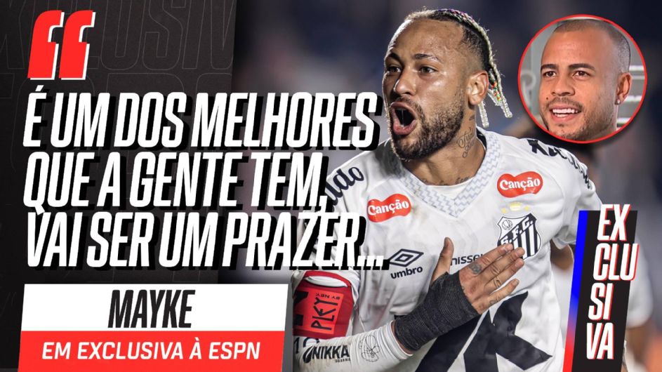 Mayke se derrete por Neymar, diz que sonha com seleção e admite desafio novo no Santos: 'Tenho certeza que vai passar'