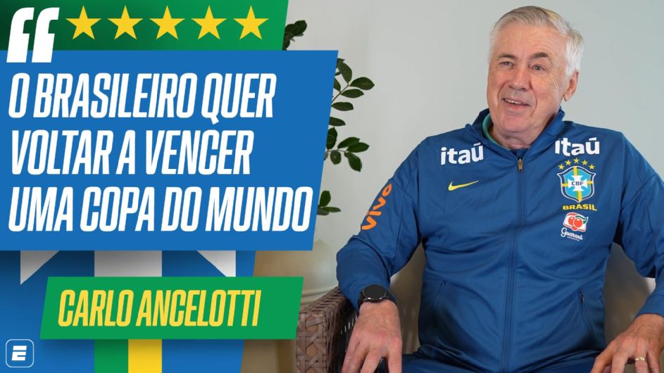 Ancelotti vê 'grande responsabilidade' no Brasil: 'Todos querem a Copa após 24 anos'