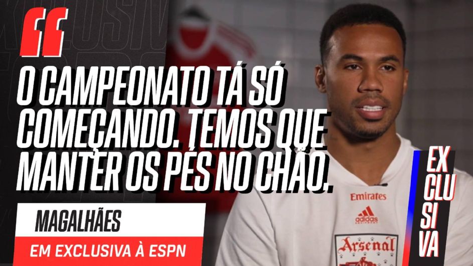Gabriel Magalhães breca euforia no Arsenal e diz que elenco aprendeu com passado: 'A gente bate na trave há três anos'