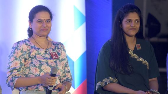 Harika Dronavalli and Koneru Humpy, two prominent Indian women chess players.