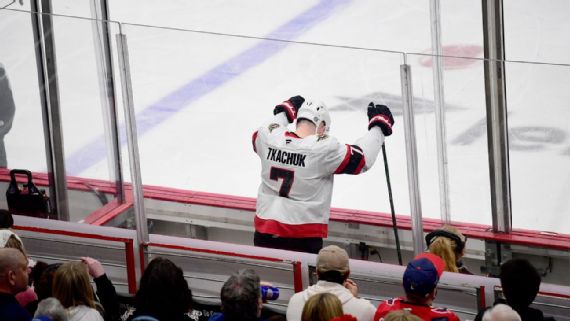 Brady Tkachuk in penalty box