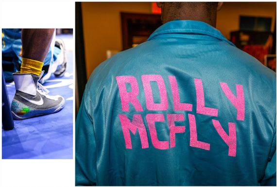 Rolly Romero`s team in Back to the Future jumpsuits