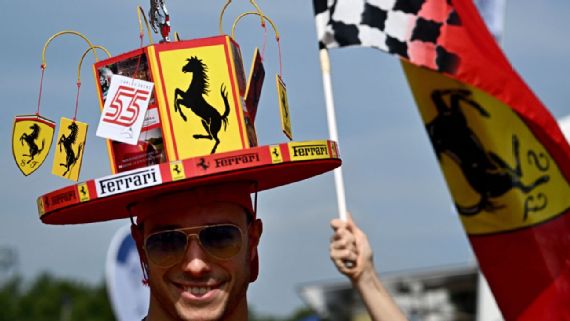 Lewis Hamilton in Ferrari colors