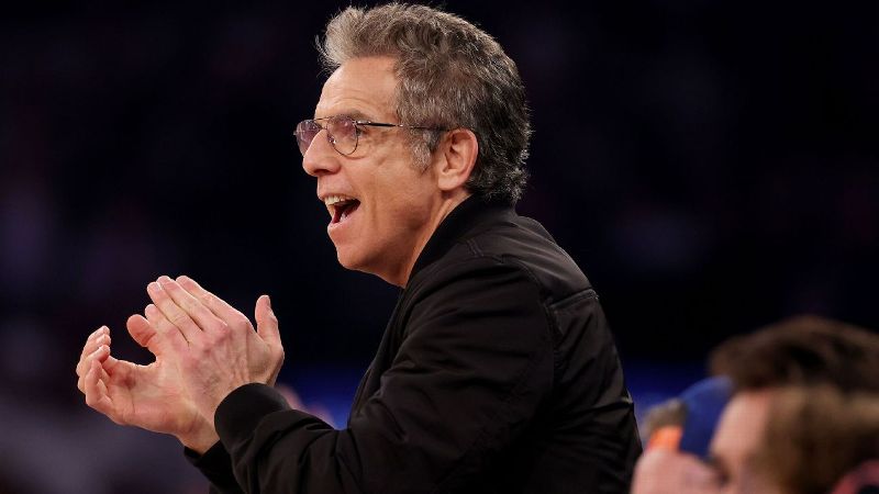 Ben Stiller courtside at Celtics-Knicks game