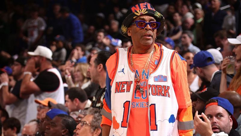 Spike Lee courtside at Celtics-Knicks game