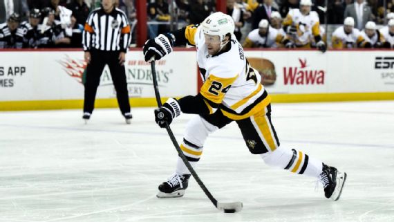Matt Grzelcyk playing defense for the Pittsburgh Penguins