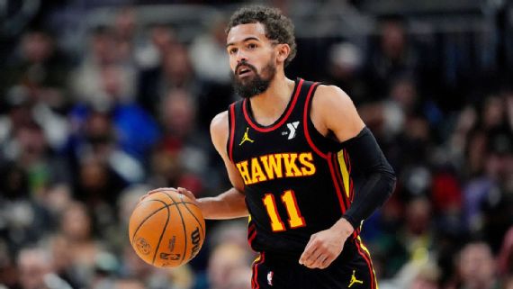 Trae Young playing for the Atlanta Hawks.