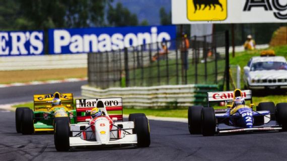 Alain Prost beat Ayrton Senna to win the last edition of the South African Grand Prix in 1993.