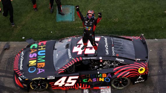 Tyler Reddick led only one lap, the last one, en route to winning the 2026 Daytona 500.