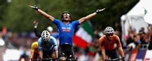 Matteo Trentin wins European road race title in damp Glasgow