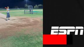 Suns star Devin Booker launches a home run while taking some swings.