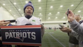Stefon Diggs tells reporters he won't address his personal life publicly after his viral boat video and handling things within the Patriots organization.