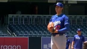 Dodgers star Shohei Ohtani tosses 44 pitches over three simulated innings as he attempts to return as a pitcher.