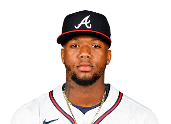 Ronald Acuña Jr. #13 of the Atlanta Braves takes the field prior