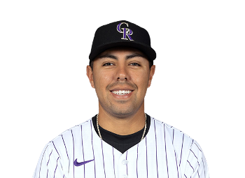 Alan Trejo of the Colorado Rockies at bat against the Miami