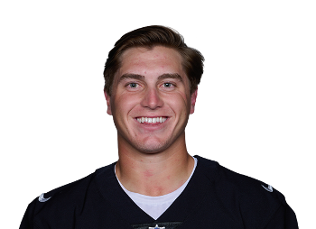 Las Vegas Raiders quarterback Chase Garbers during practice at the