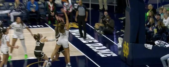 Dara Mabrey makes a sweet dish for a Notre Dame basket