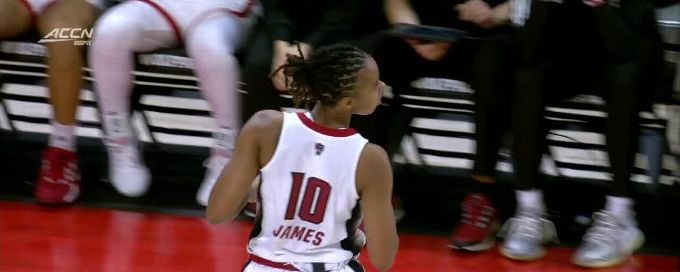 Aziaha James drills 3 of her 20 points from way downtown