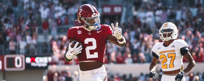 No. 8 Alabama spreads offense to rout Chattanooga