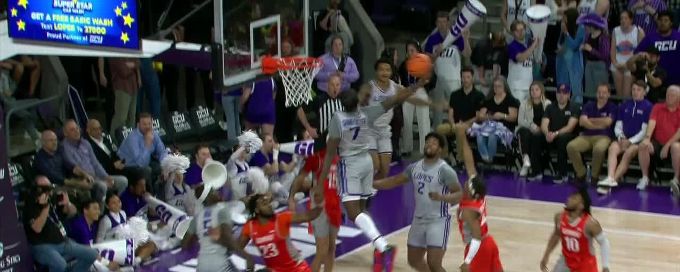 Tyon Grant-Foster puts announcer, GCU bench in a frenzy with huge dunk