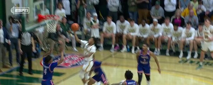 Aaron Deloney drives and drains the dagger for Vermont
