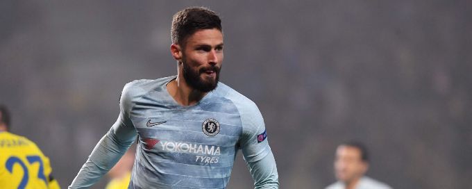 Olivier Giroud's goal secures Europa knockout stage for Chelsea
