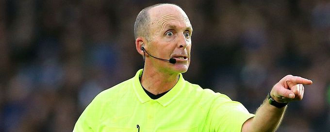 Premier League referee Mike Dean wildly celebrates Tranmere Rovers reaching Wembley