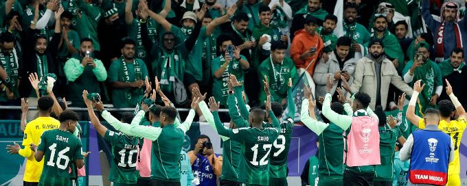 Saudi Arabia beat nine-man Kyrgyzstan to move into Asian Cup knockouts