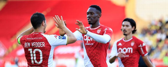Monaco consolidate second spot with 4-1 win over lowly Clermont, Brest draw at Nantes